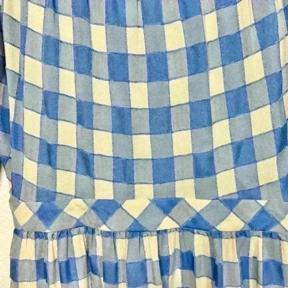 NWT FRNCH Victoire Check Center Cutout Woven Dress Size Small - Picture 8 of 15